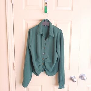 Pie In The Sky Women Dark Green Blouse Top Size Large NWOT